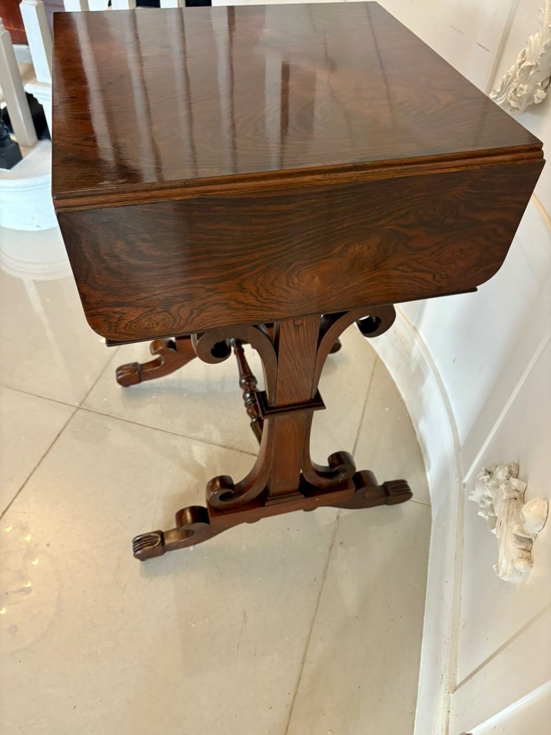 Antique William IV Quality Rosewood Work / Lamp Table